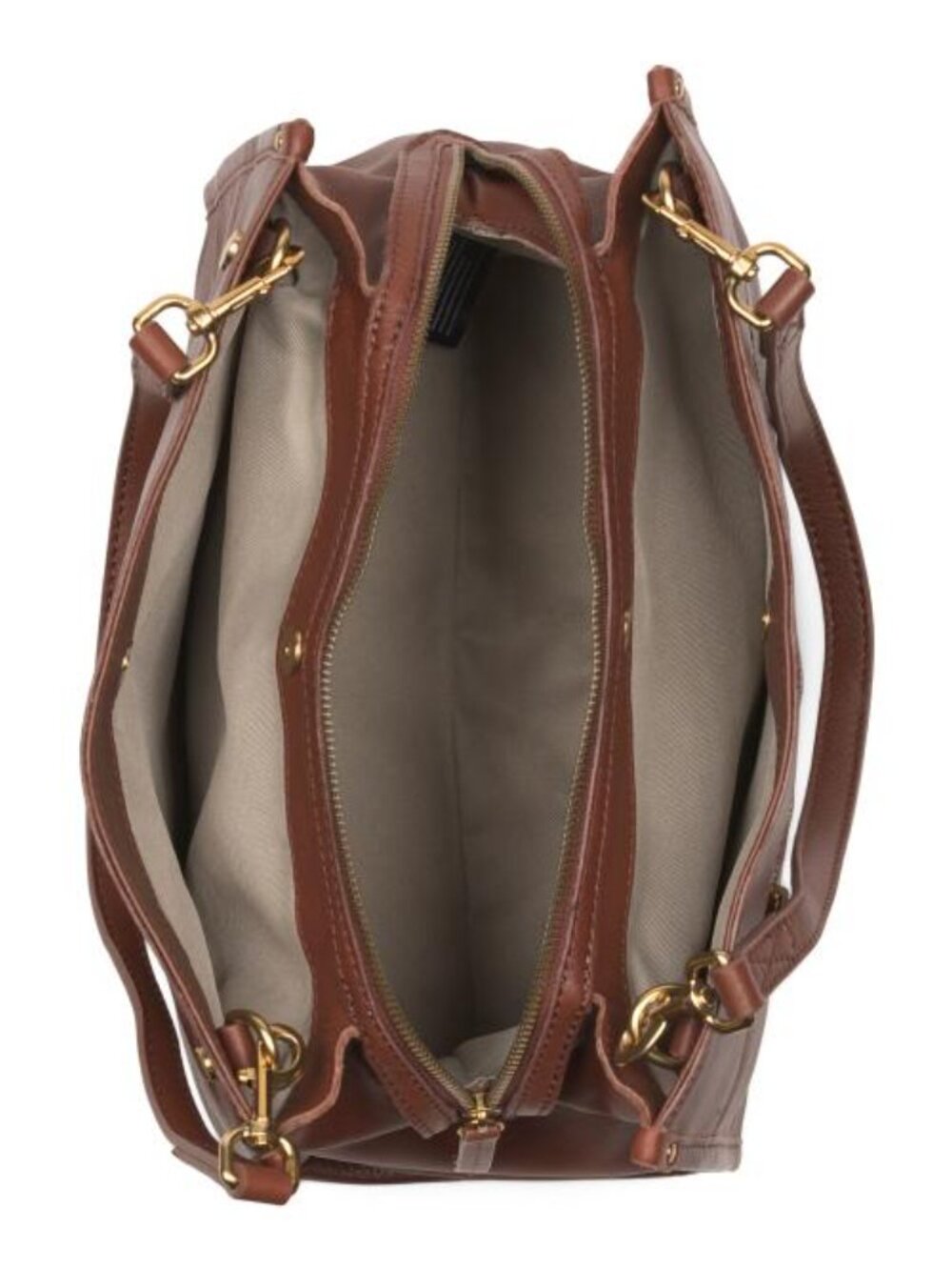AMERICAN LEATHER CO. Leather Lenox Triple Entry Satchel - Picture 3 of 5
